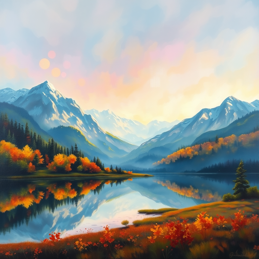 abstract encaustic painting beautiful landscape background by Free AI Image Generator & Maker - No login required✨ | AIGAZOU