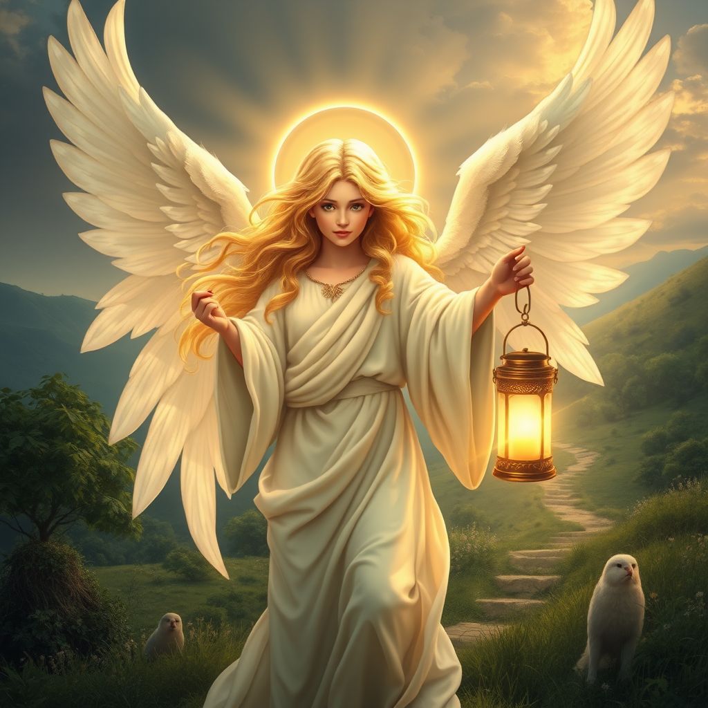 radiant angel with golden hair by Free AI Image Generator & Maker - No login required✨ | AIGAZOU