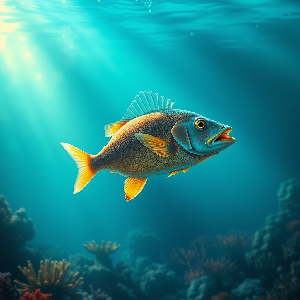 surreal fish human feet underwater scene by Free AI Image Generator & Maker - No login required✨ | AIGAZOU