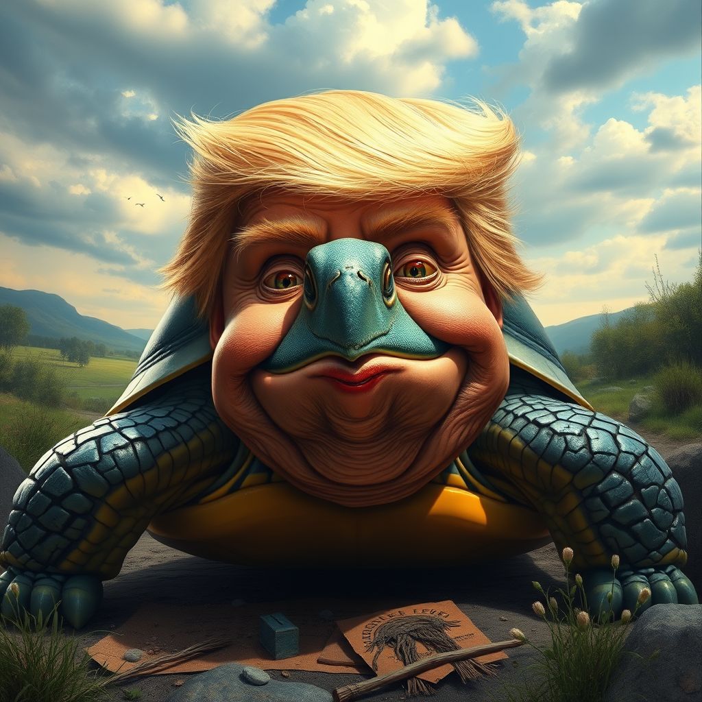 donald trump as turtle surreal detailed vibrant by Free AI Image Generator & Maker - No login required✨ | AIGAZOU