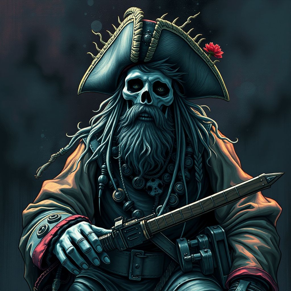 a crazy pirate making techno music by Free AI Image Generator & Maker - No login required✨ | AIGAZOU