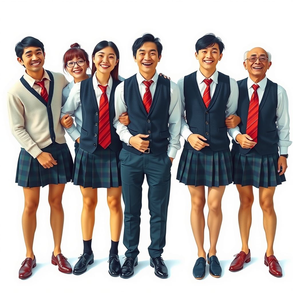 realistic 3d image students in uniform smiling by Generator Gambar AI Gratis - Tanpa perlu login✨ | AIGAZOU