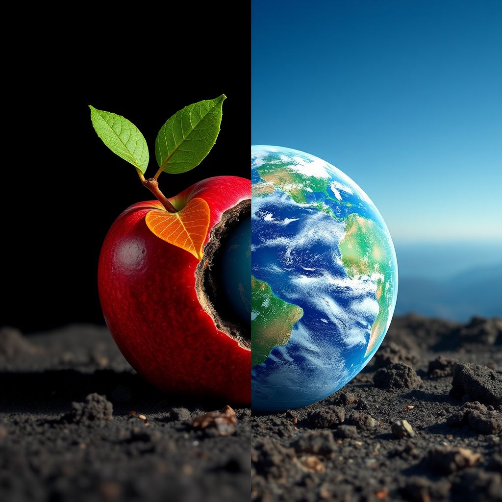 apple and earth by Free AI Image Generator & Maker - No login required✨ | AIGAZOU