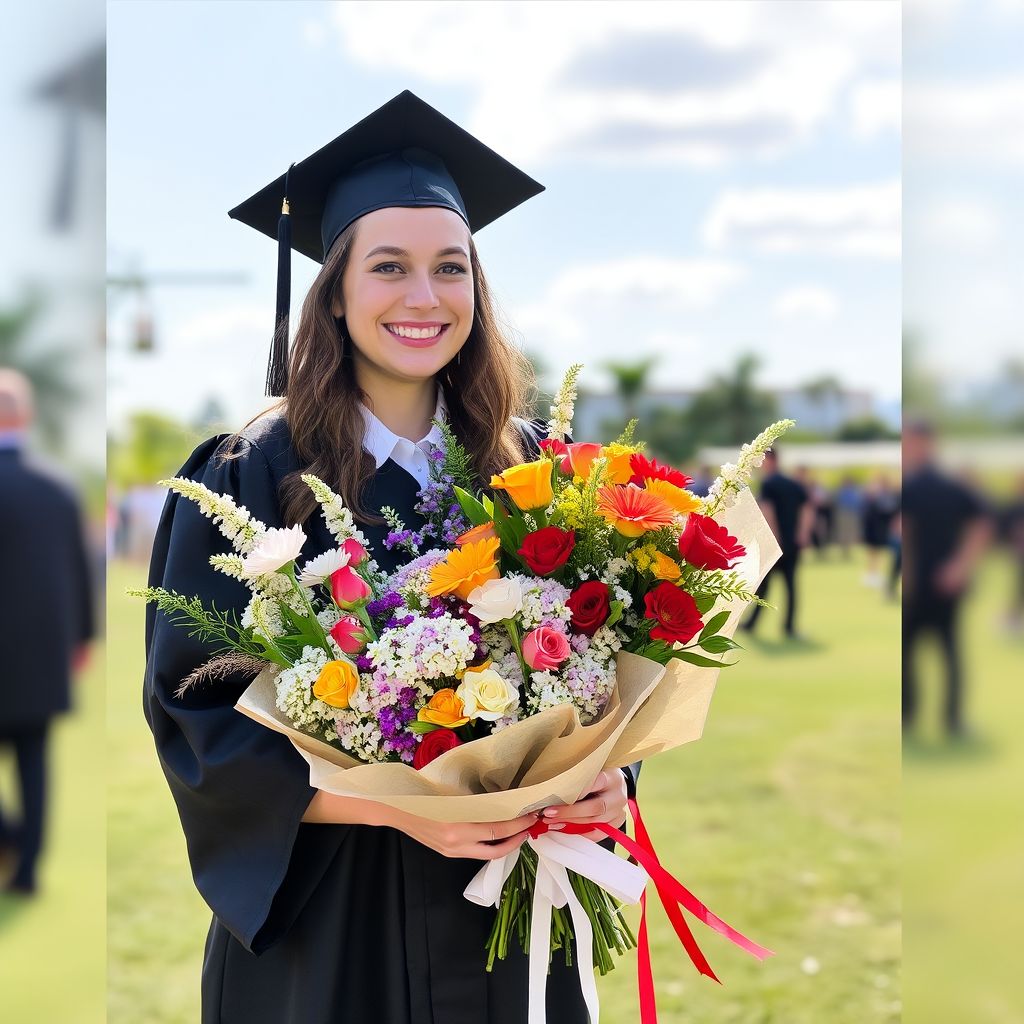 graduation and bouquet by Free AI Image Generator & Maker - No login required✨ | AIGAZOU