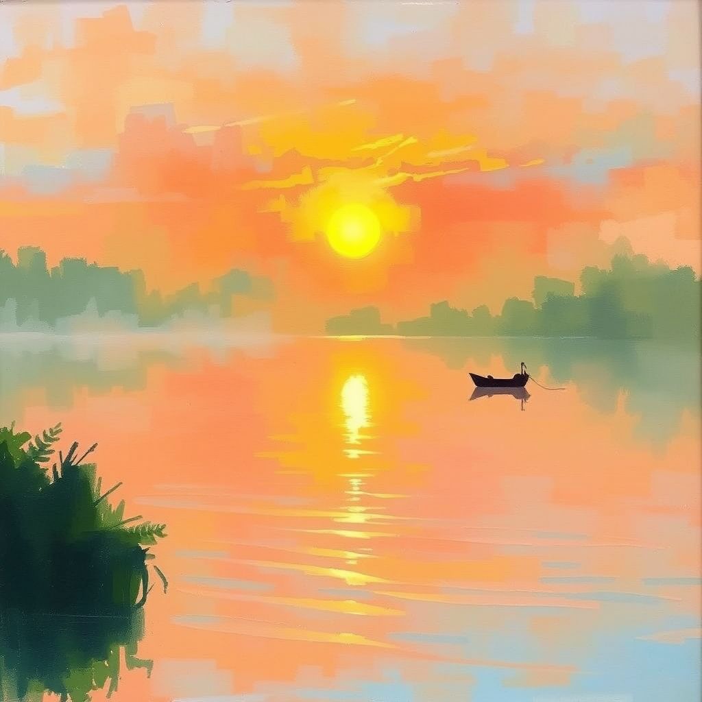 serene lake golden sun morning light by Free AI Image Generator & Maker - No login required✨ | AIGAZOU