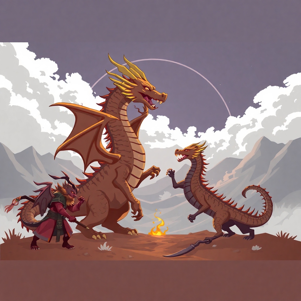 warrior and dragon anime by Free AI Image Generator & Maker - No login required✨ | AIGAZOU