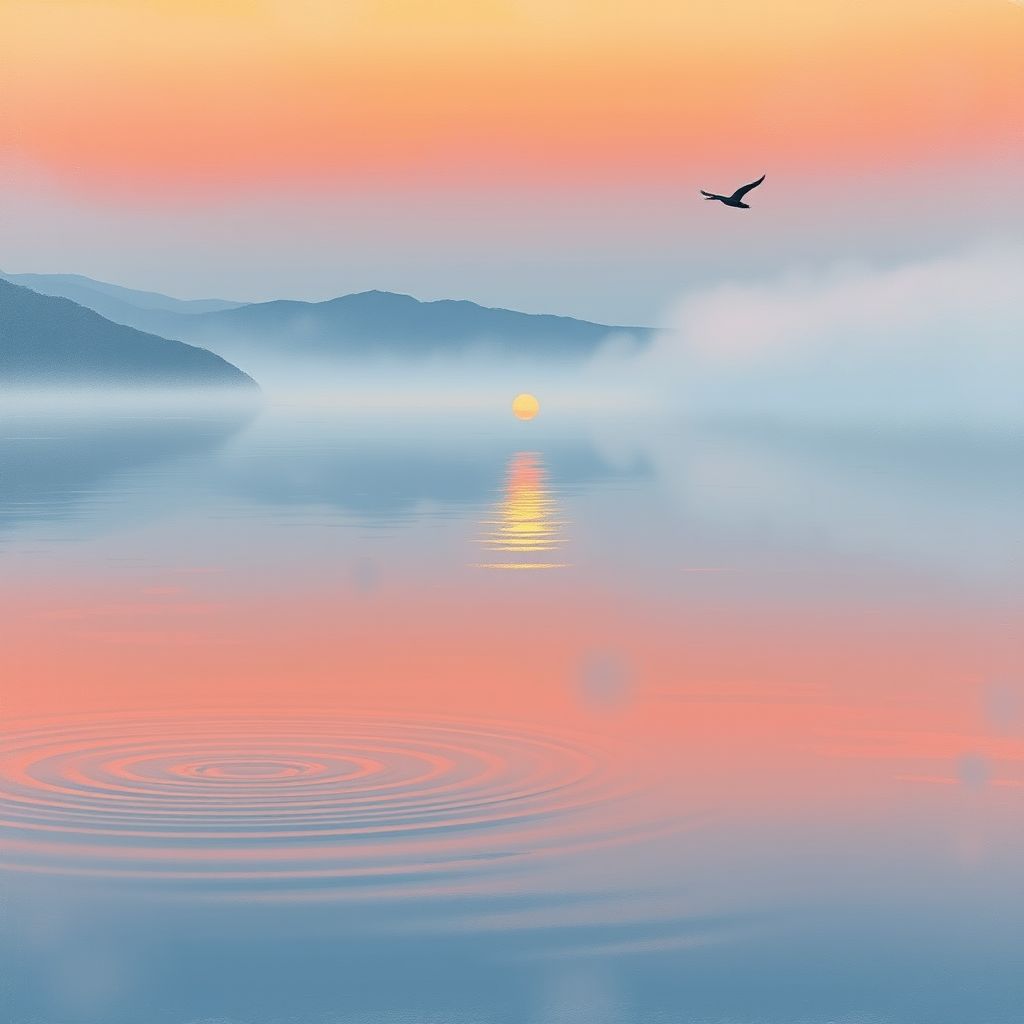 serene lake dawn light tranquility peace by Free AI Image Generator & Maker - No login required✨ | AIGAZOU