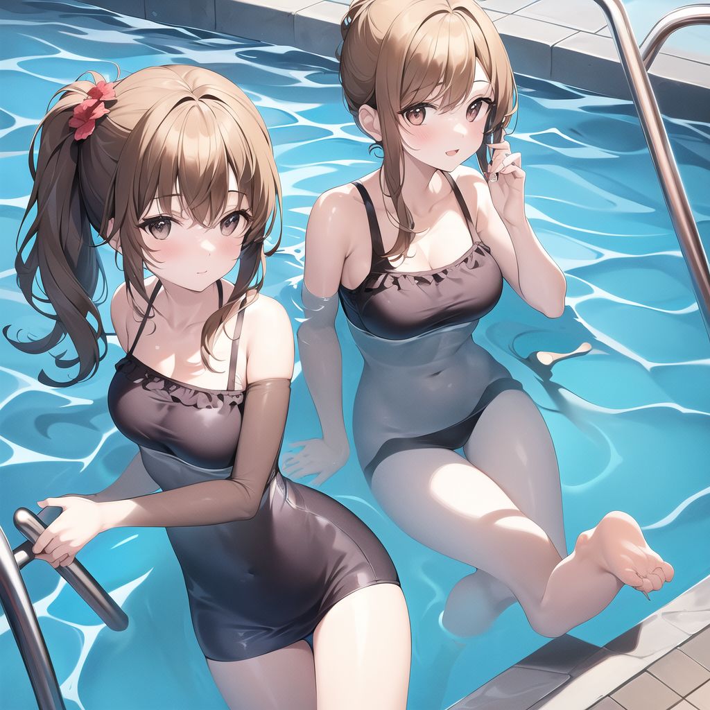cute girl in pool by Free AI Image Generator & Maker - No login required✨ | AIGAZOU