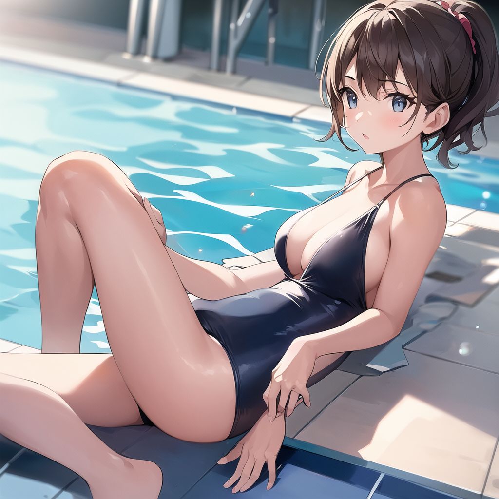 girl in swimsuit in pool by Free AI Image Generator & Maker - No login required✨ | AIGAZOU