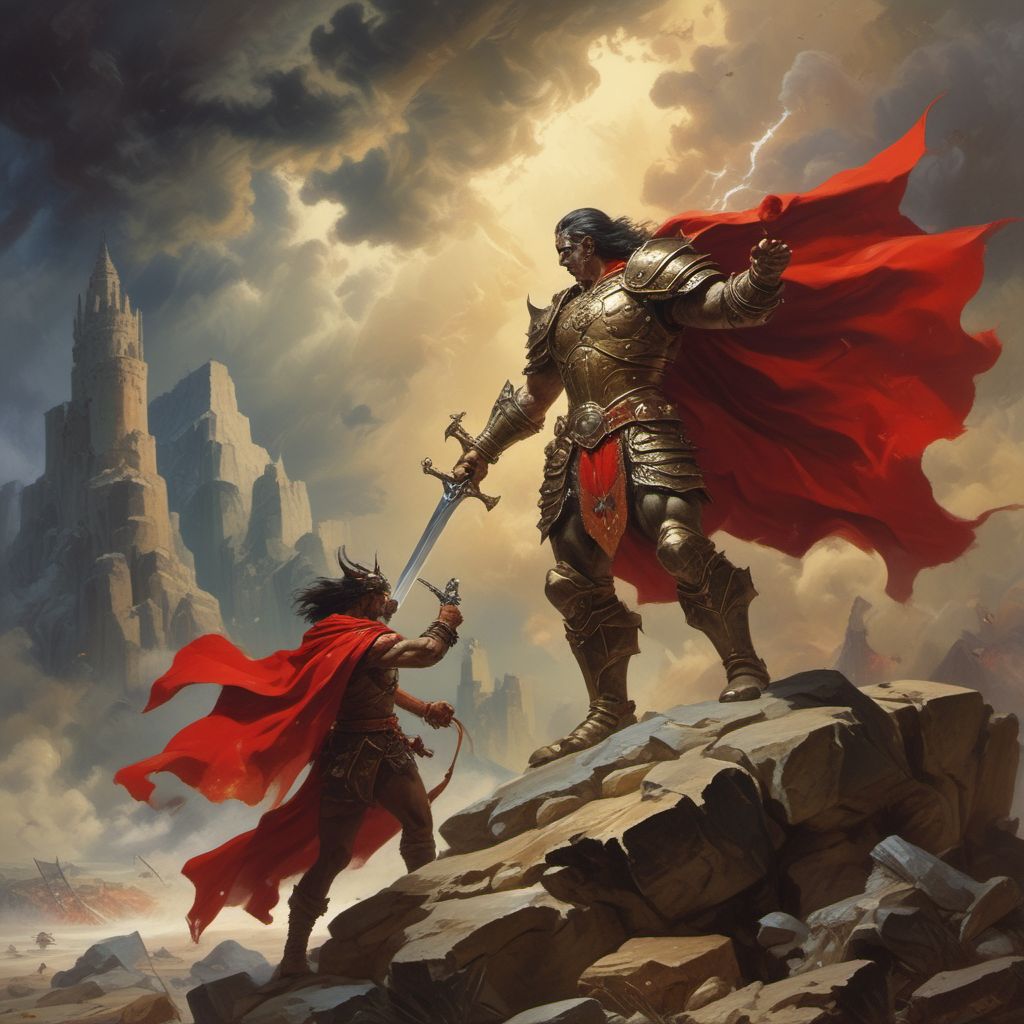 heroic fantasy character triumphant battlefield armor by Free AI Image Generator & Maker - No login required✨ | AIGAZOU