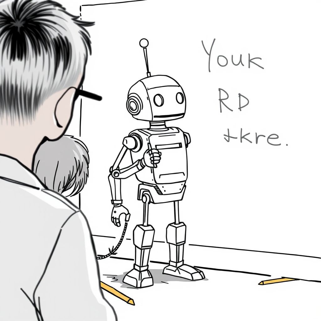 drawing robot teaching students by Free AI Image Generator & Maker - No login required✨ | AIGAZOU