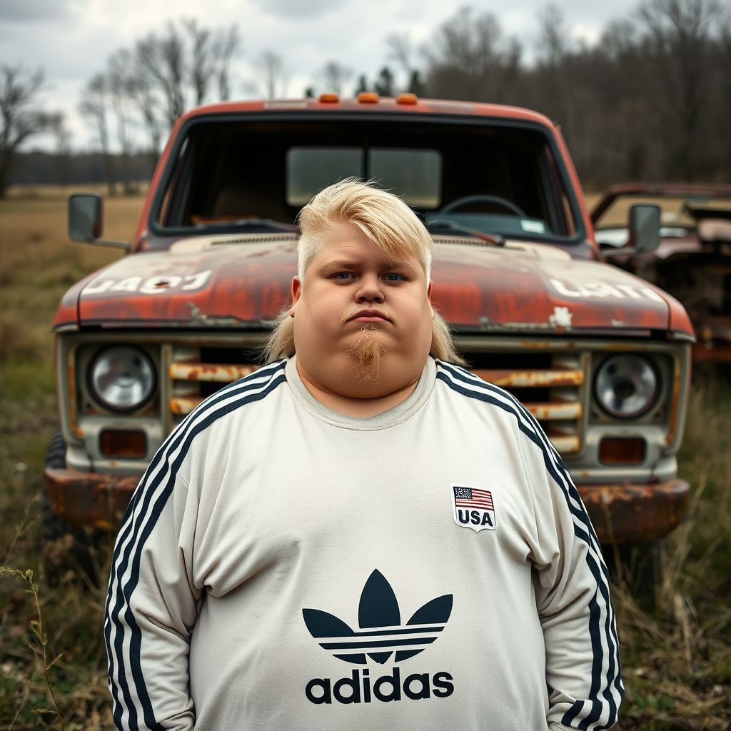 obese white teen boy goatee mullet by Free AI Image Generator & Maker - No login required✨ | AIGAZOU