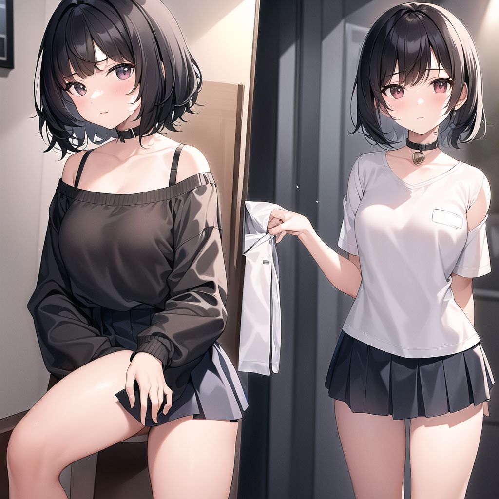 small chest short black hair girl by Free AI Image Generator & Maker - No login required✨ | AIGAZOU