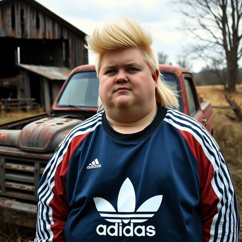 obese white teen boy goatee mullet by Free AI Image Generator & Maker - No login required✨ | AIGAZOU