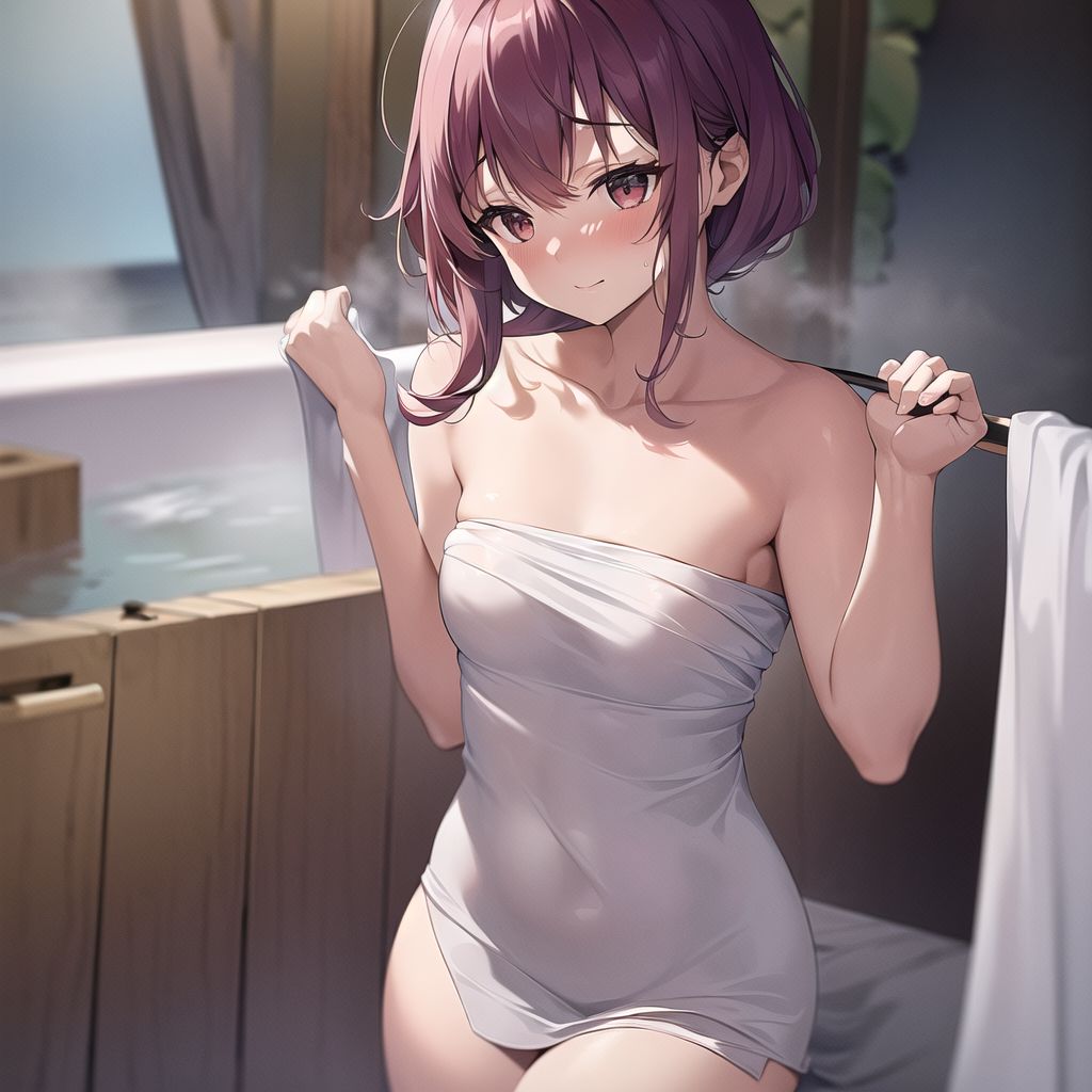 woman in towel bath blushing small chest by Free AI Image Generator & Maker - No login required✨ | AIGAZOU