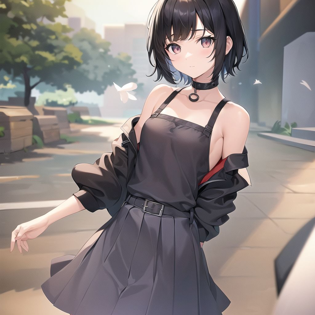 small chest short black hair girl by Free AI Image Generator & Maker - No login required✨ | AIGAZOU