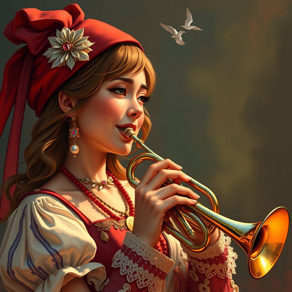 trumpet girl by Free AI Image Generator & Maker - No login required✨ | AIGAZOU