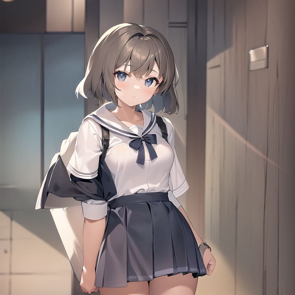 small chest short hair girl middle school by Free AI Image Generator & Maker - No login required✨ | AIGAZOU