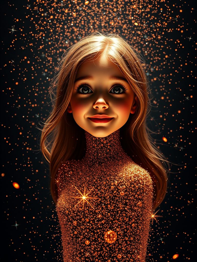 stars form holographic girl futuristic background by Free AI Image Generator & Maker - No login required✨ | AIGAZOU