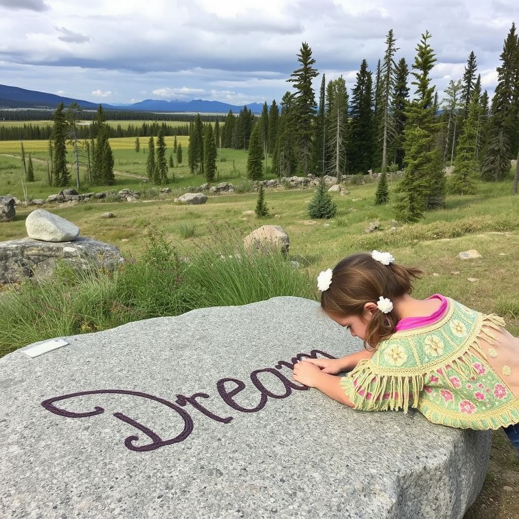 dream landscape writing stone heritage site by Free AI Image Generator & Maker - No login required✨ | AIGAZOU