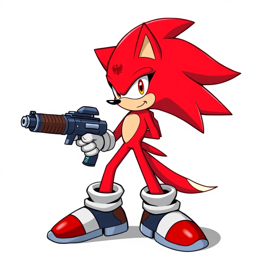 sonics albanian twin brother ssg4 red fur by Free AI Image Generator & Maker - No login required✨ | AIGAZOU