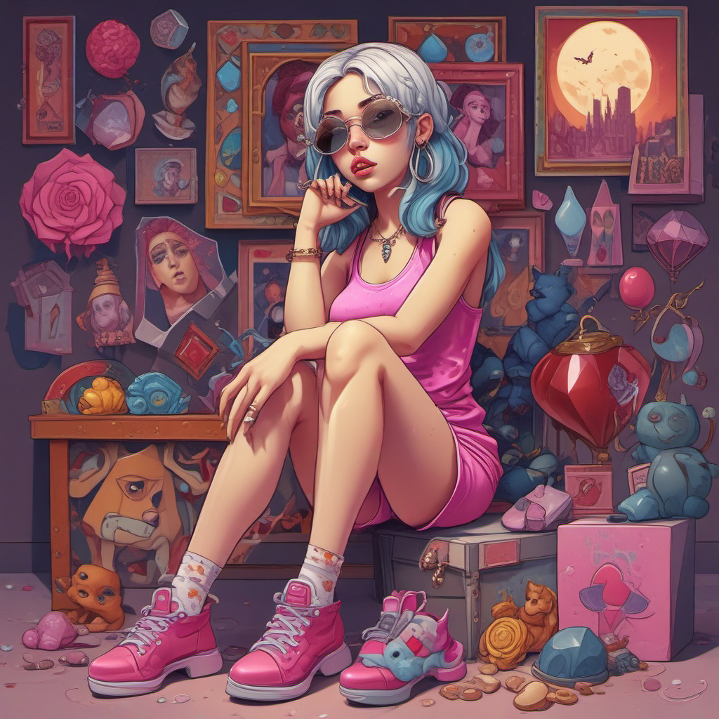 colorful gems teen girl y2k fashion by Free AI Image Generator & Maker - No login required✨ | AIGAZOU