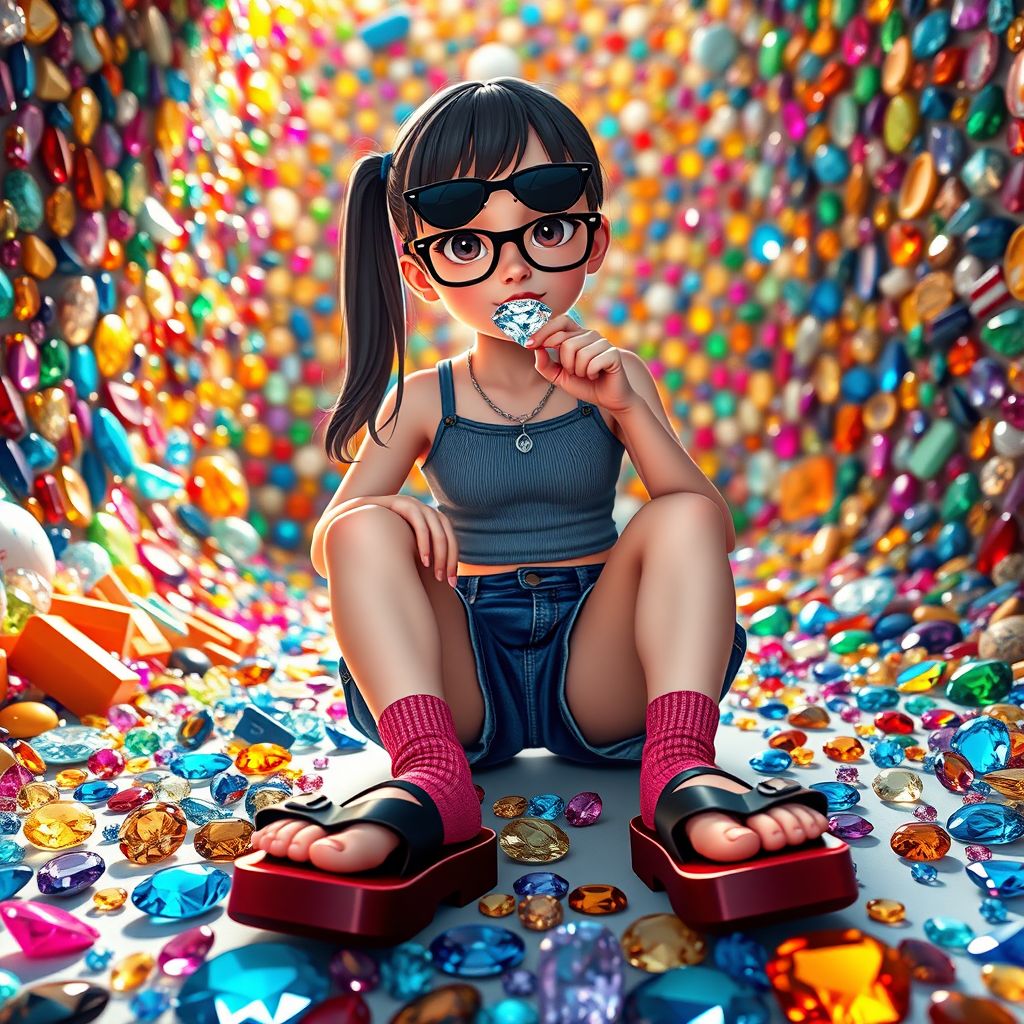 colorful gems teen girl y2k fashion by Free AI Image Generator & Maker - No login required✨ | AIGAZOU