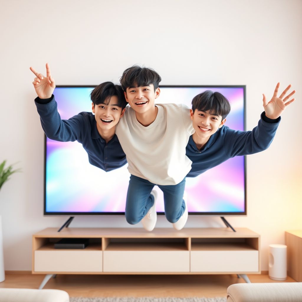 3d idols jump out tv fantasy dream by Free AI Image Generator & Maker - No login required✨ | AIGAZOU