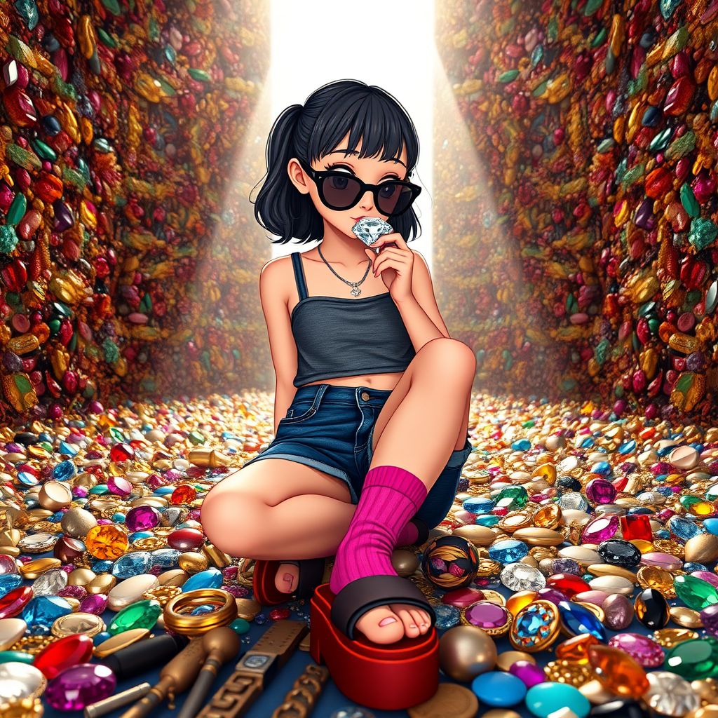 colorful gems teen girl y2k fashion by Free AI Image Generator & Maker - No login required✨ | AIGAZOU