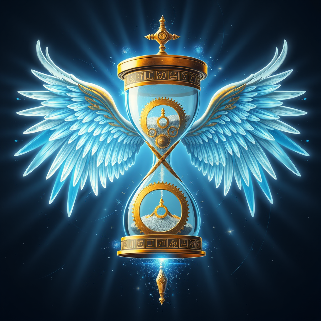 divine sigil hourglass gears wings light by Free AI Image Generator & Maker - No login required✨ | AIGAZOU