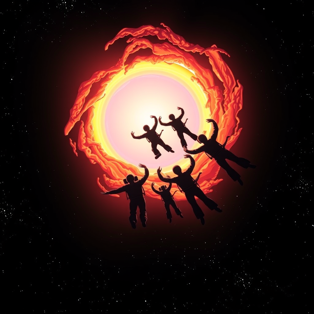 rainbow colored hole space people fly by Free AI Image Generator & Maker - No login required✨ | AIGAZOU