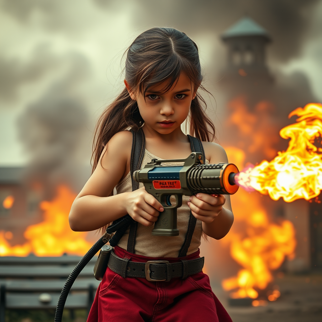 sexy little girl destroying school by Free AI Image Generator & Maker - No login required✨ | AIGAZOU