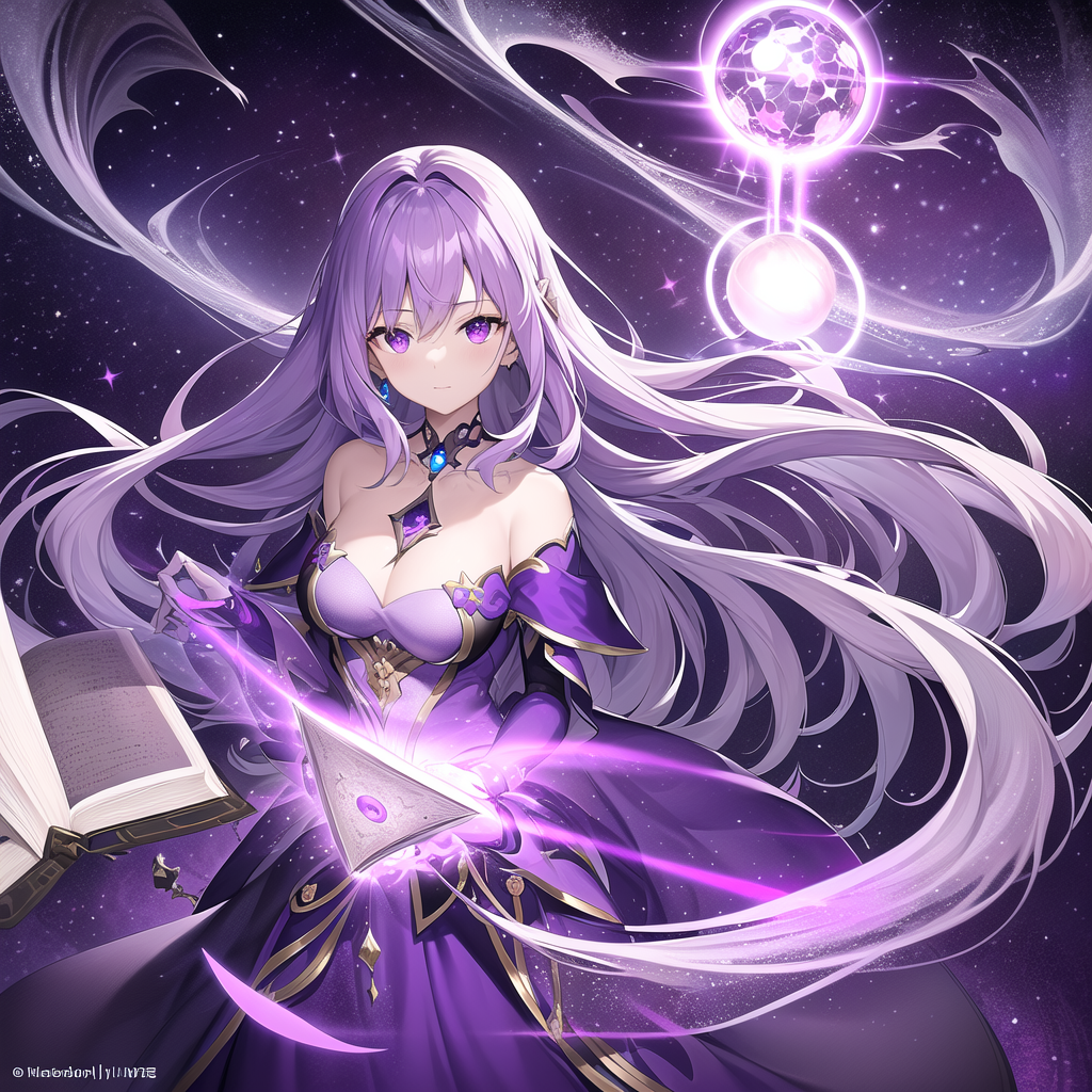 mystical purple girl glowing light ethereal hair by Free AI Image Generator & Maker - No login required✨ | AIGAZOU