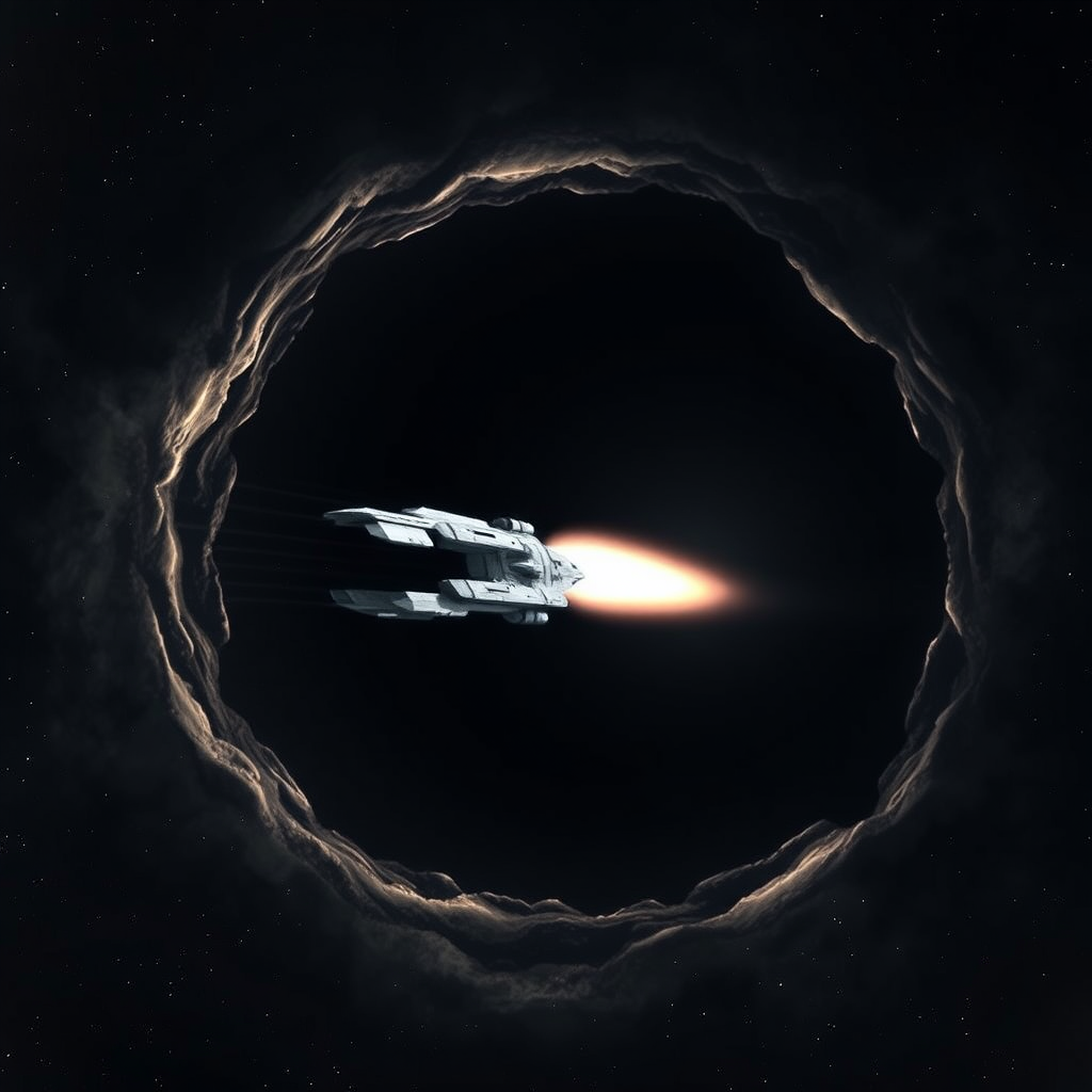 black hole in space spaceship emerges by Free AI Image Generator & Maker - No login required✨ | AIGAZOU