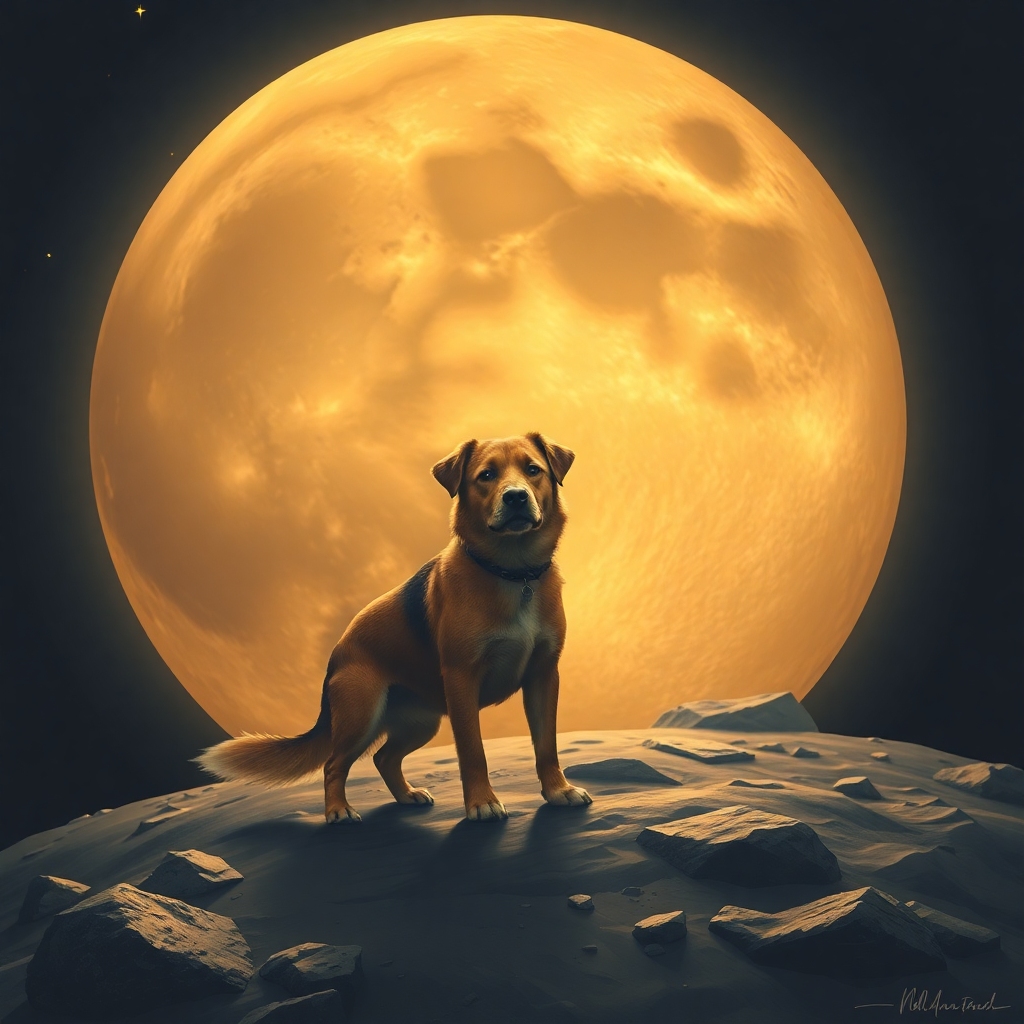a dog on the moon by Free AI Image Generator & Maker - No login required✨ | AIGAZOU
