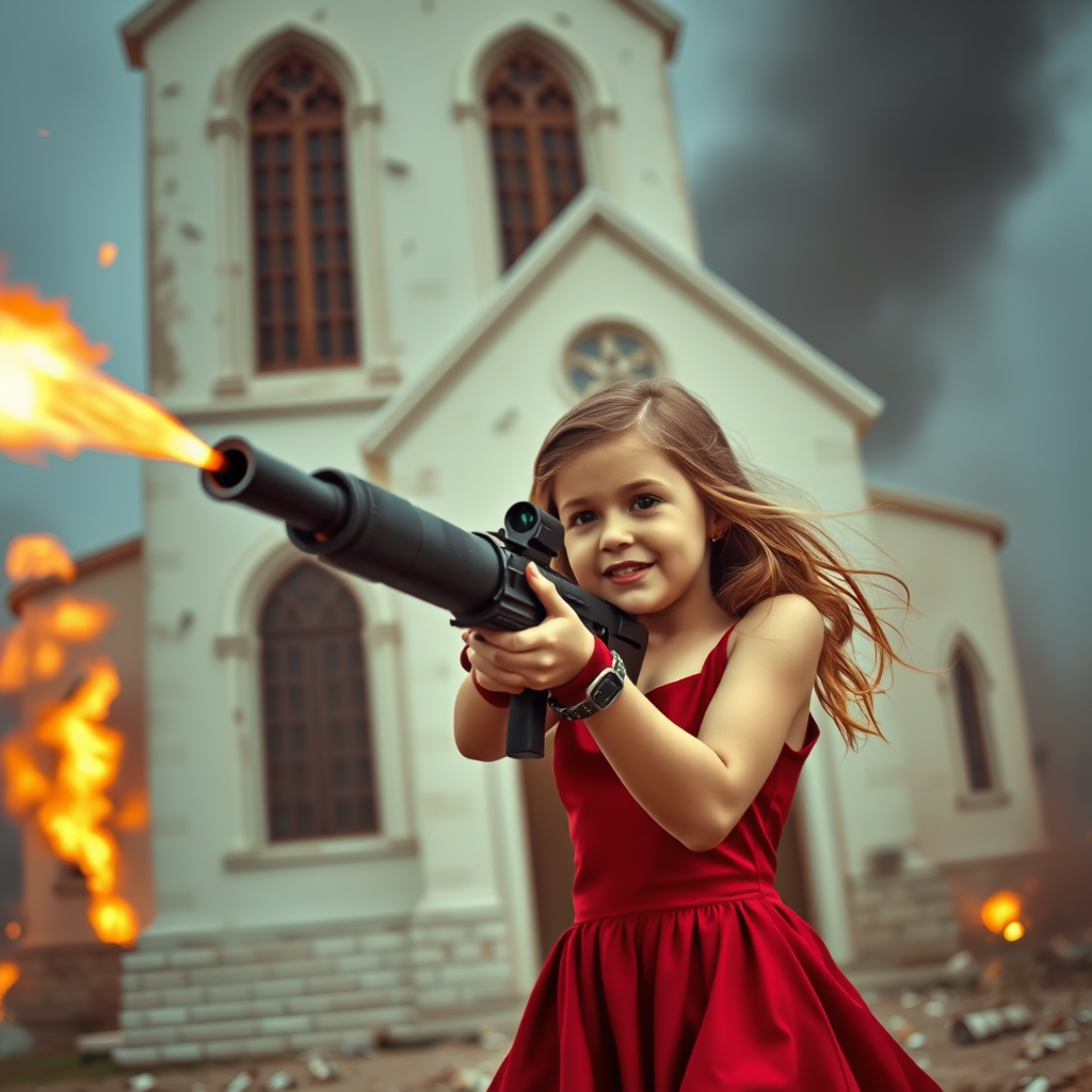 sexy little girl destroying church by Free AI Image Generator & Maker - No login required✨ | AIGAZOU