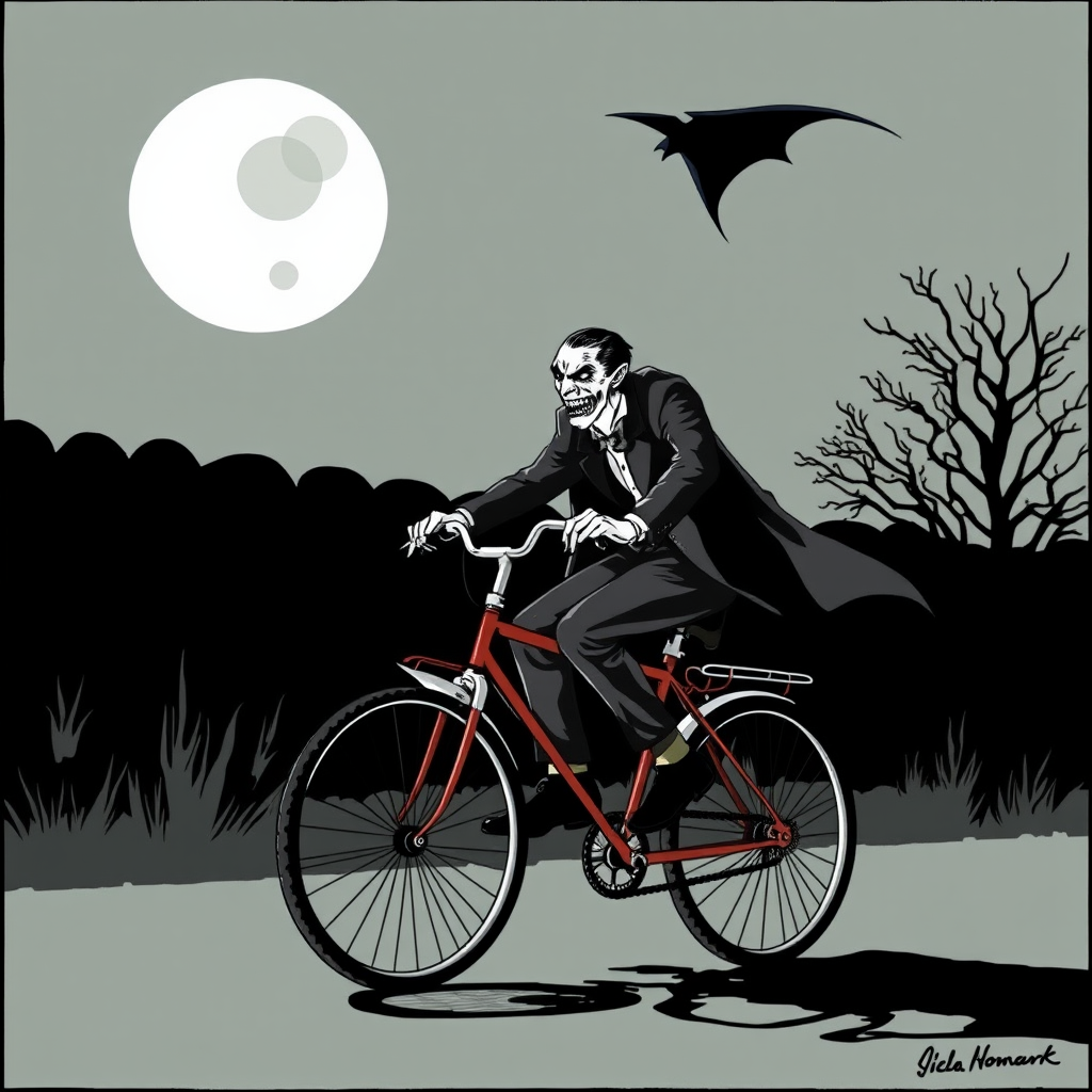 dracula on a bike by Free AI Image Generator & Maker - No login required✨ | AIGAZOU