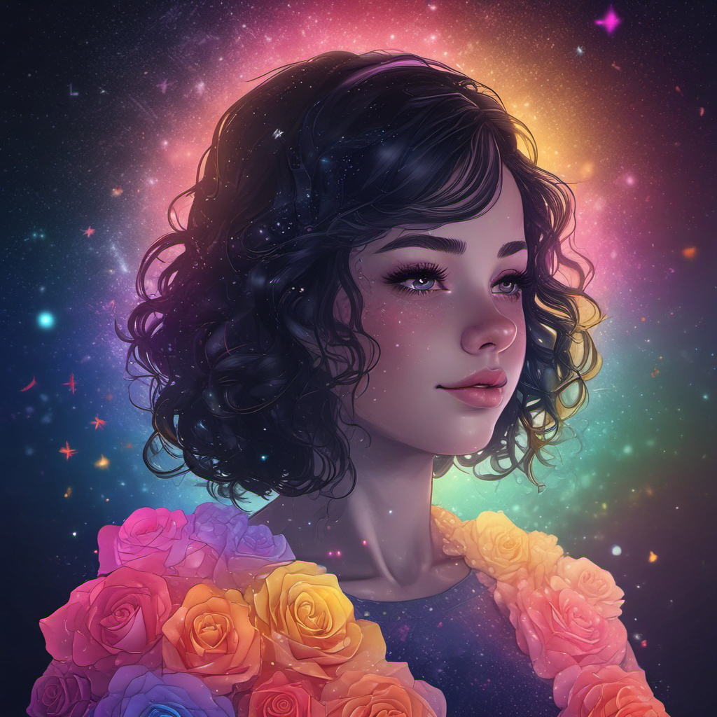 beautiful 3dcg art kawaii silhouette rainbow roses by Free AI Image Generator & Maker - No login required✨ | AIGAZOU
