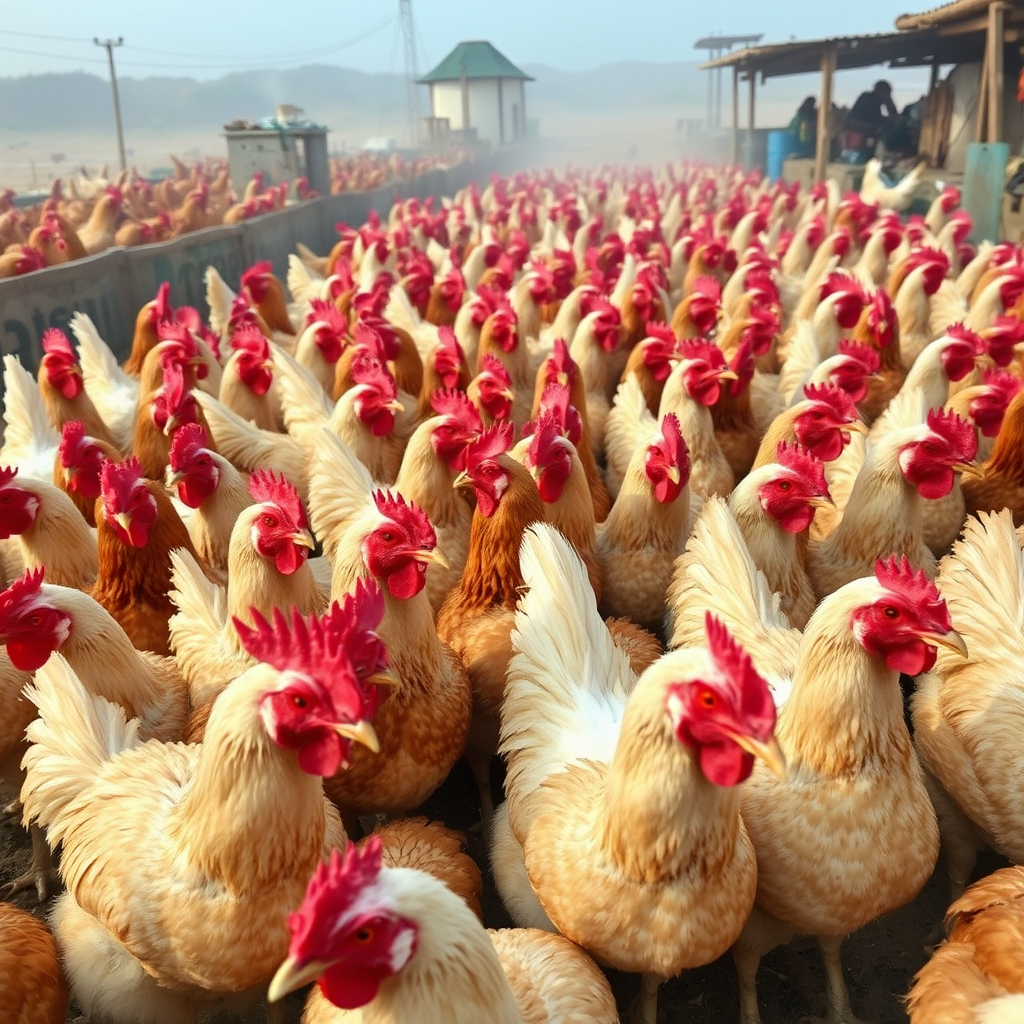 hundreds of chicken by Free AI Image Generator & Maker - No login required✨ | AIGAZOU