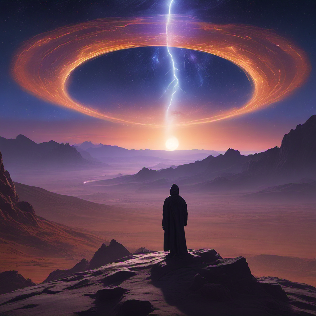 massive ring spaceship portal misty landscape by Free AI Image Generator & Maker - No login required✨ | AIGAZOU