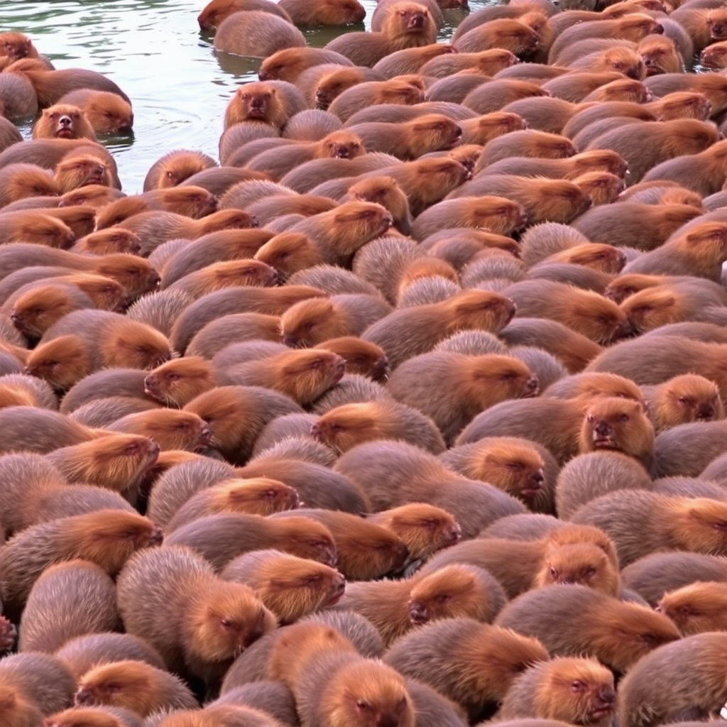 hundreds of beavers by Free AI Image Generator & Maker - No login required✨ | AIGAZOU