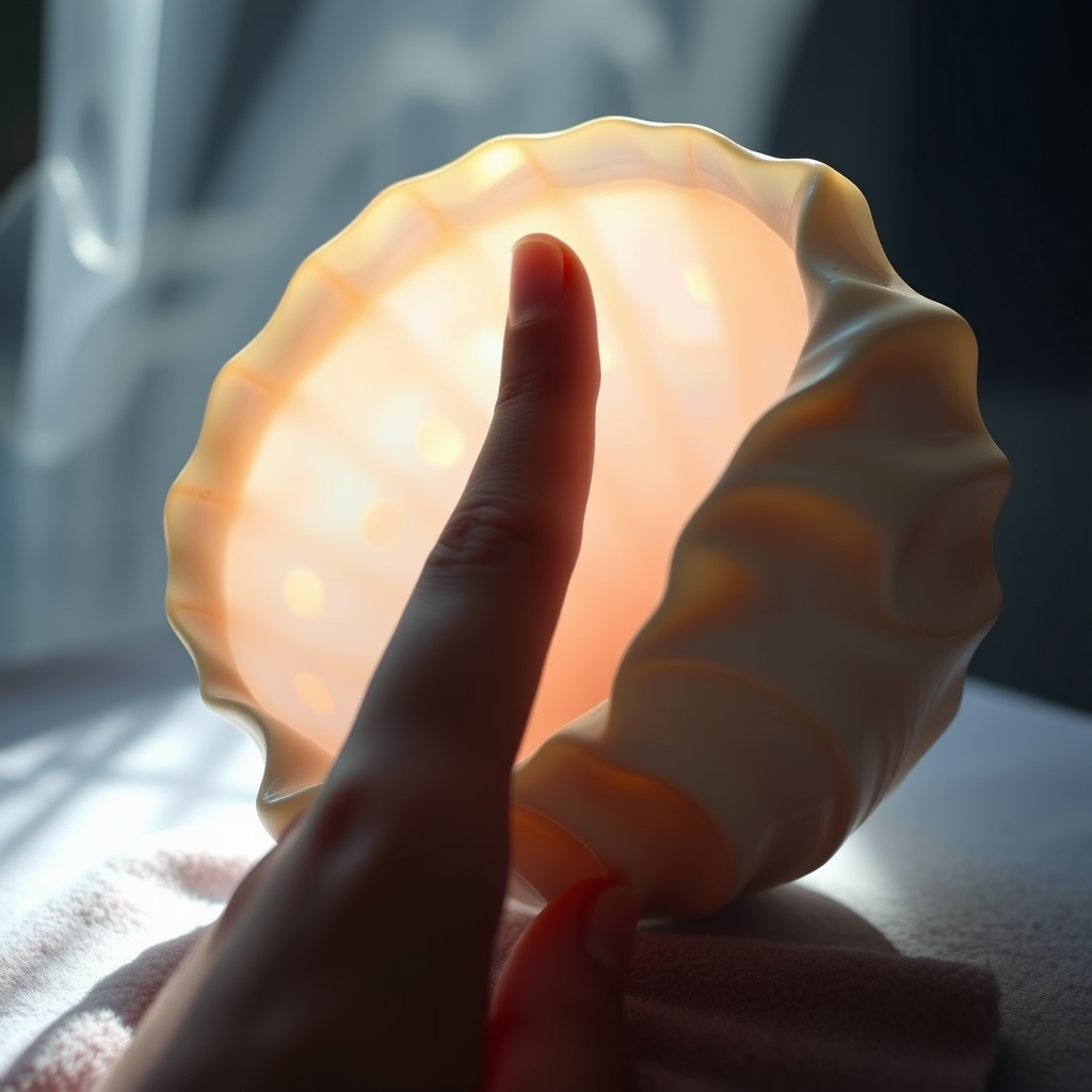 surreal delicate finger soft lighting iridescent seashell by Free AI Image Generator & Maker - No login required✨ | AIGAZOU