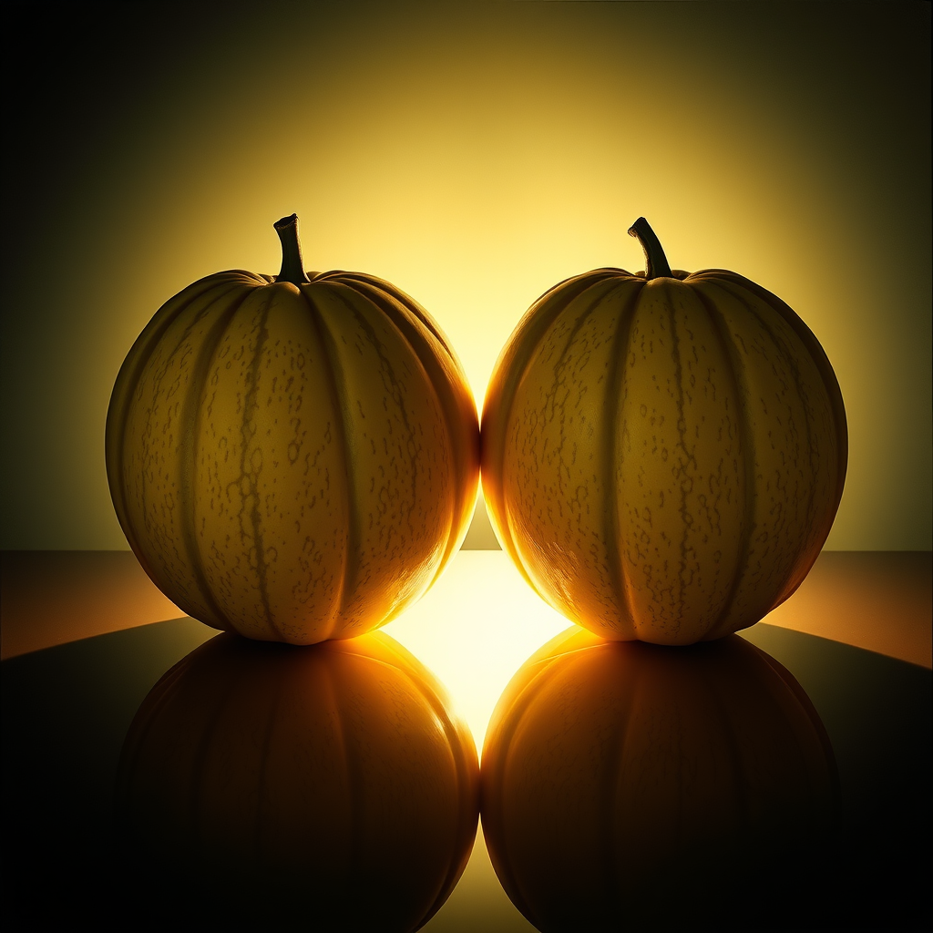 surrealism two melons soft lighting vibrant by Free AI Image Generator & Maker - No login required✨ | AIGAZOU
