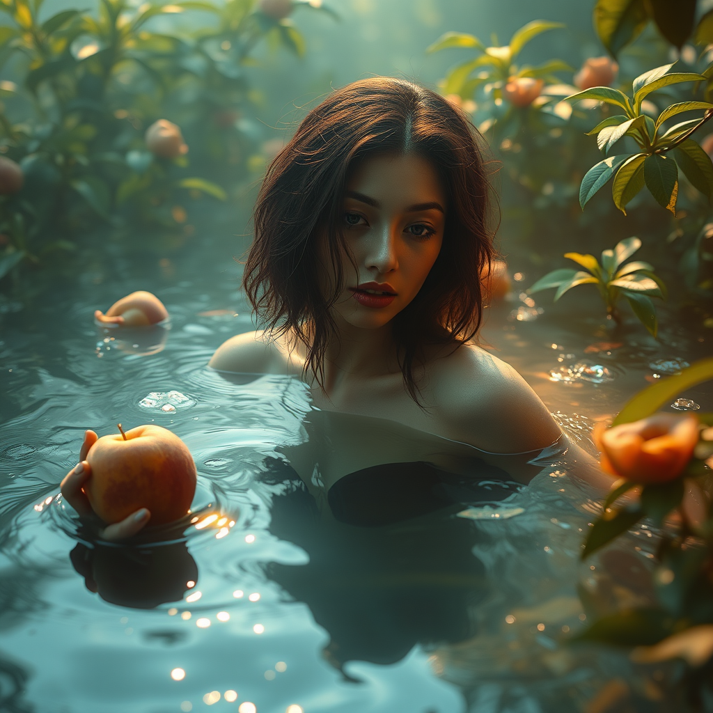 surreal mysterious woman peach dreamy glow by Free AI Image Generator & Maker - No login required✨ | AIGAZOU