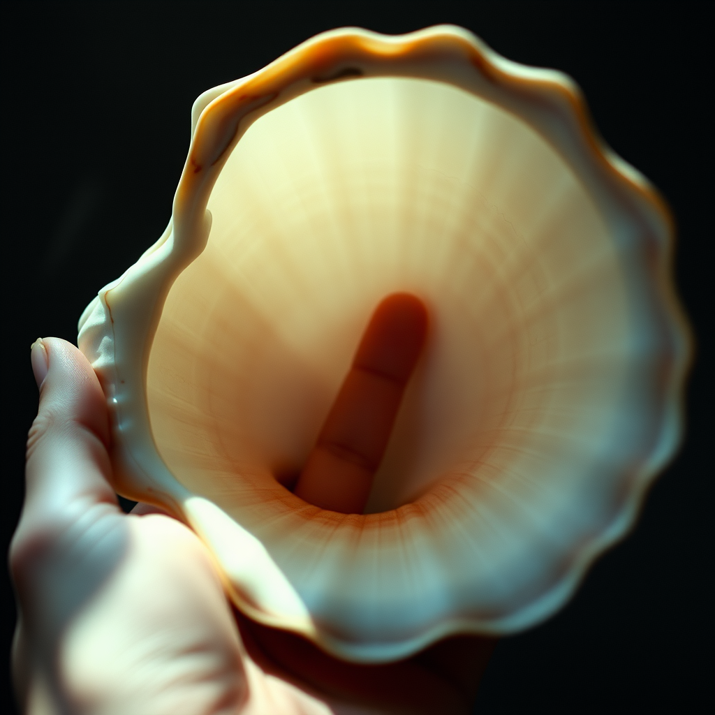 surreal delicate hand gentle shadows seashell by Free AI Image Generator & Maker - No login required✨ | AIGAZOU