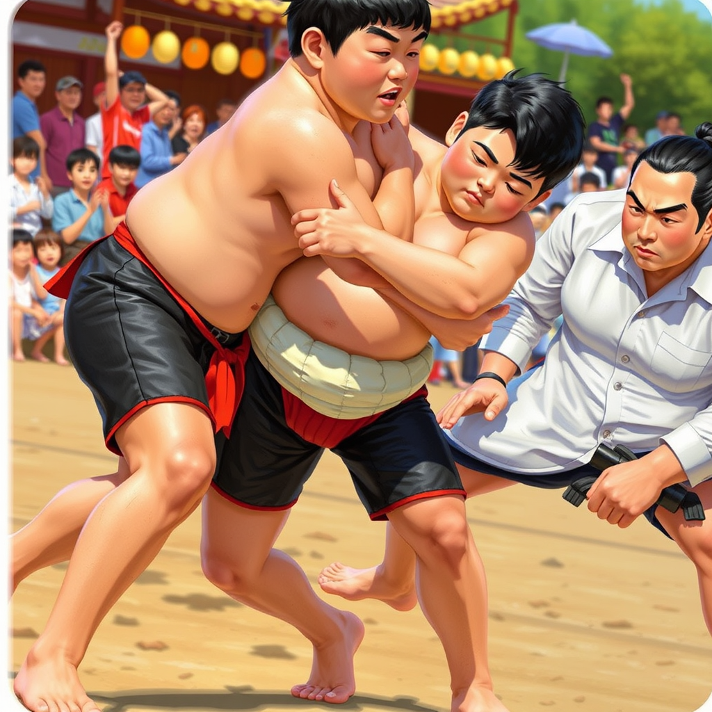 3dcg illustration kids sumo tournament nationwide by Free AI Image Generator & Maker - No login required✨ | AIGAZOU