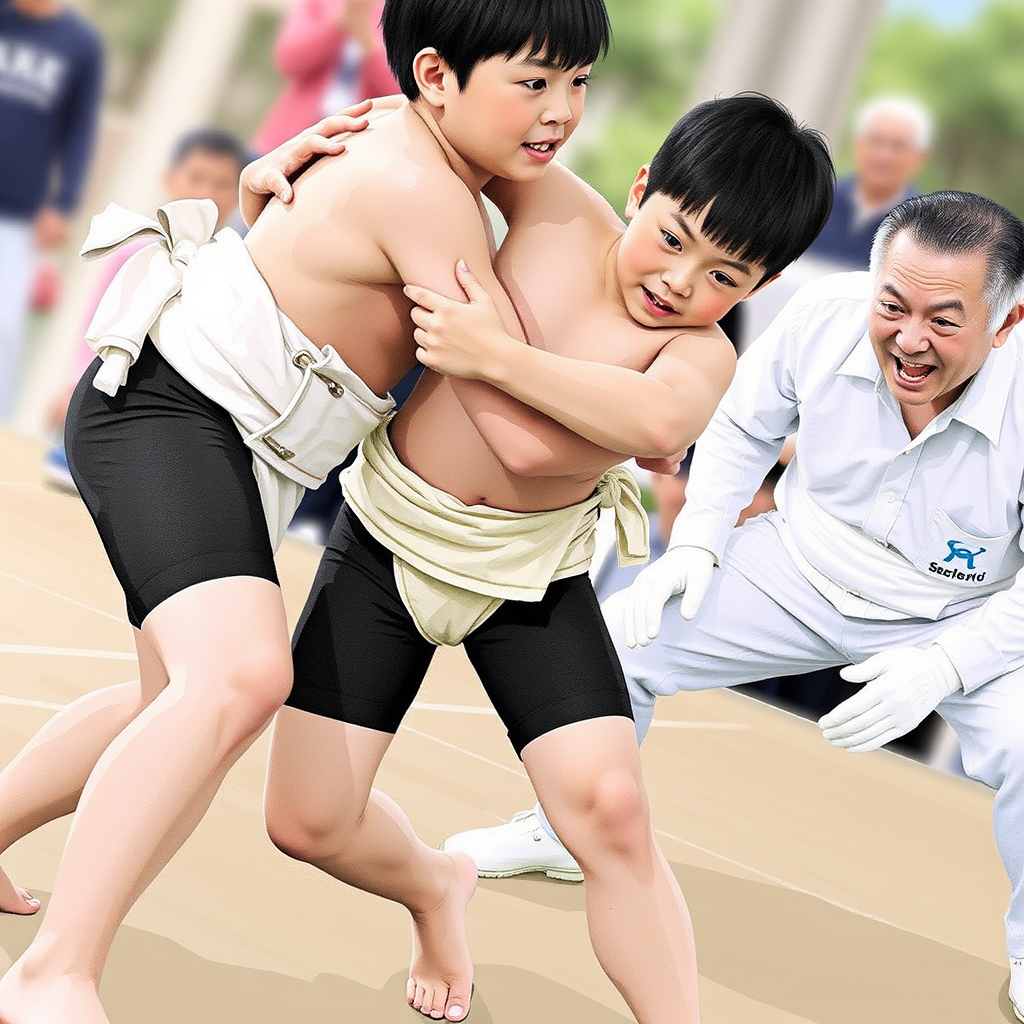 3dcg catoon touch illustration kids sumo tournament by Free AI Image Generator & Maker - No login required✨ | AIGAZOU