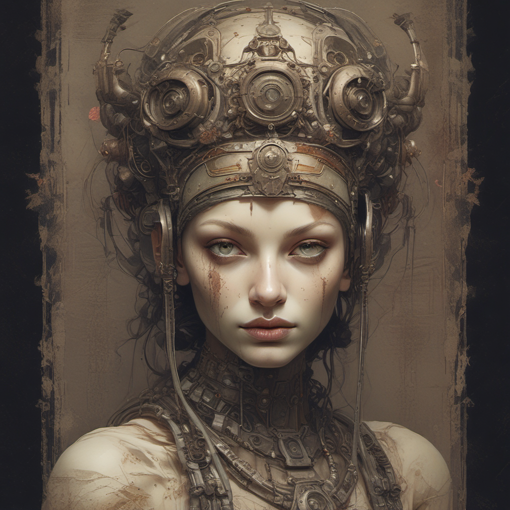 stylized portrait alien female steampunk by Free AI Image Generator & Maker - No login required✨ | AIGAZOU