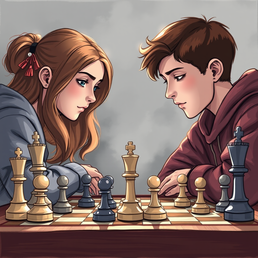 chess tournament teens focused peaceful by Free AI Image Generator & Maker - No login required✨ | AIGAZOU