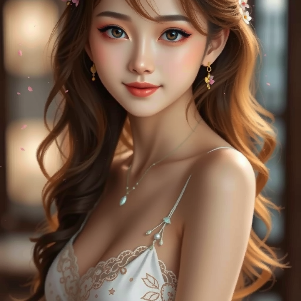 magical realism japanese girl radiant smile by Free AI Image Generator & Maker - No login required✨ | AIGAZOU